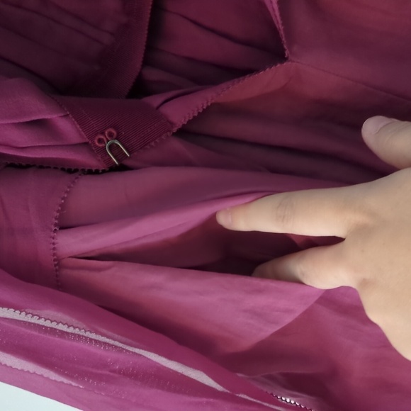 Feminine Silk Blend Flowy Coquette Elegant Pink Strapless Back Bows Midi Dress - Picture 6 of 9